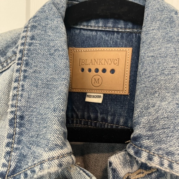 Blank NYC Raw Hem Distressed Denim Jacket - Picture 4 of 4